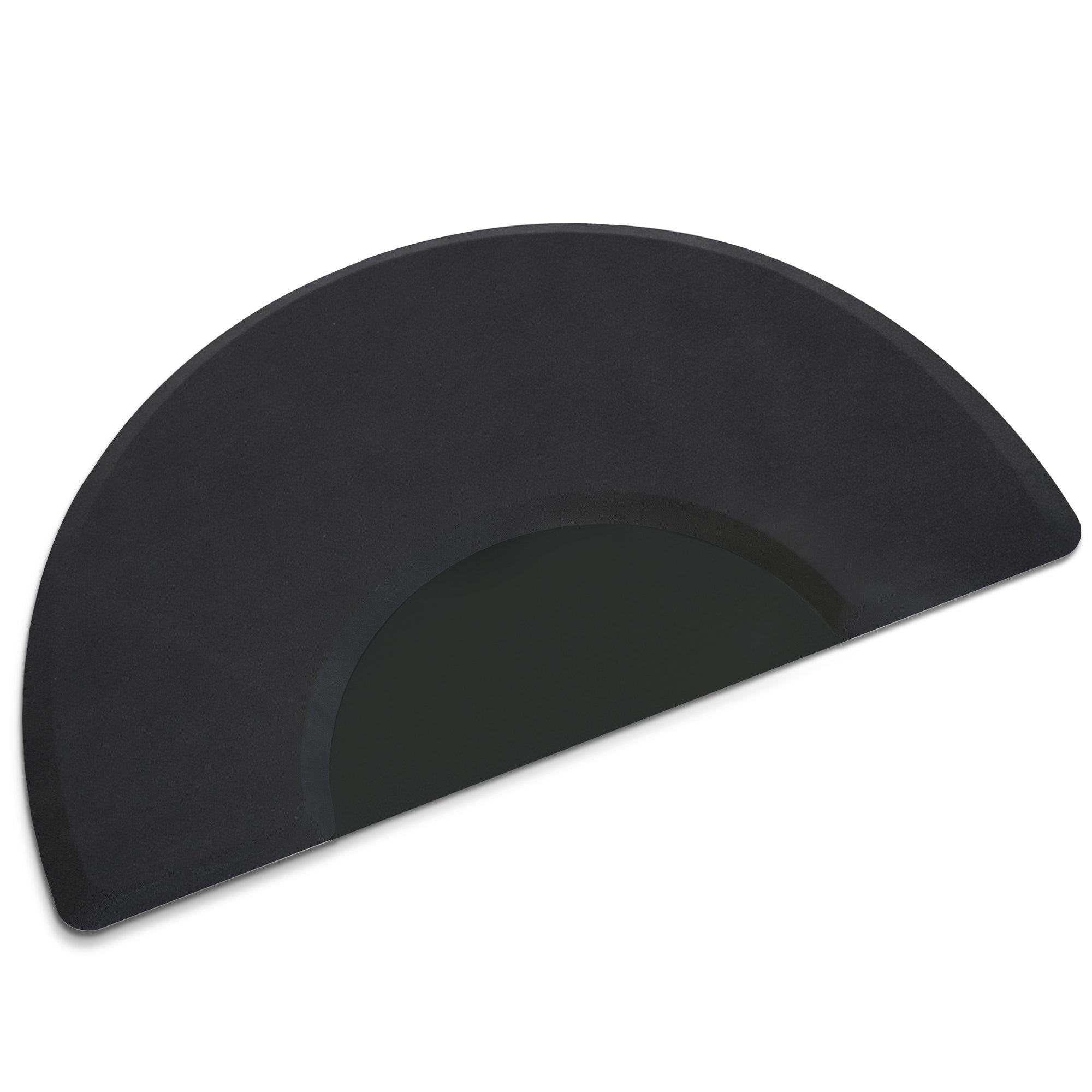 Tapis anti-fatigue BarberPub pour coiffeurs, tapis de sol ergonomique pour salon de coiffure, demi-cercle de 2 cm d'épaisseur, M122 (noir)
