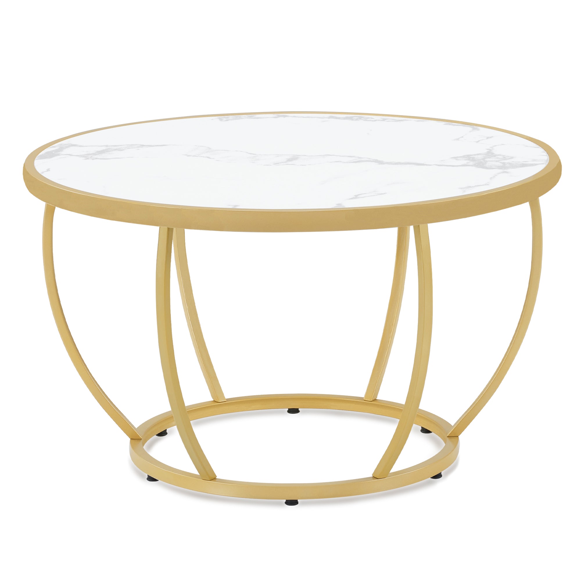BarberPub Couchtisch Rund Holz, Moderner Sofatisch, Kleiner Beistellti –