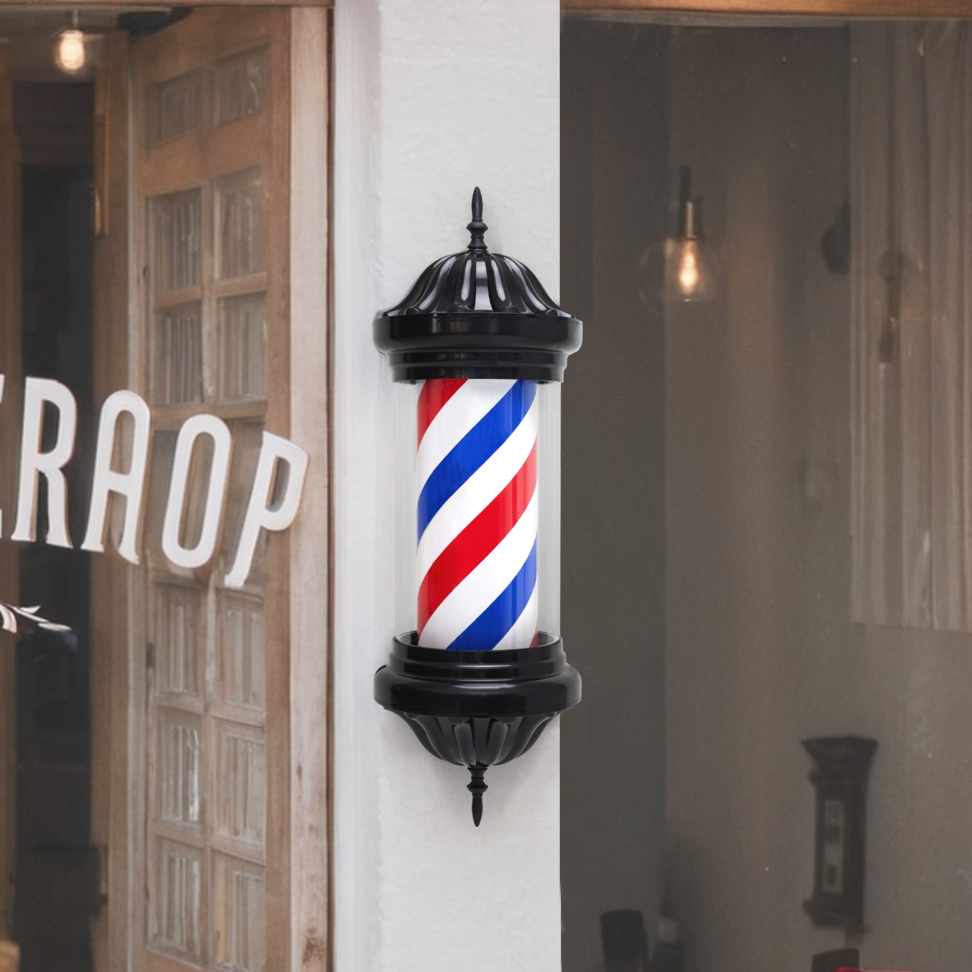 Poteau de barbier BarberPub, éclairage LED pour salon de coiffure, poteau rotatif de 70 cm, économie d'énergie, L054