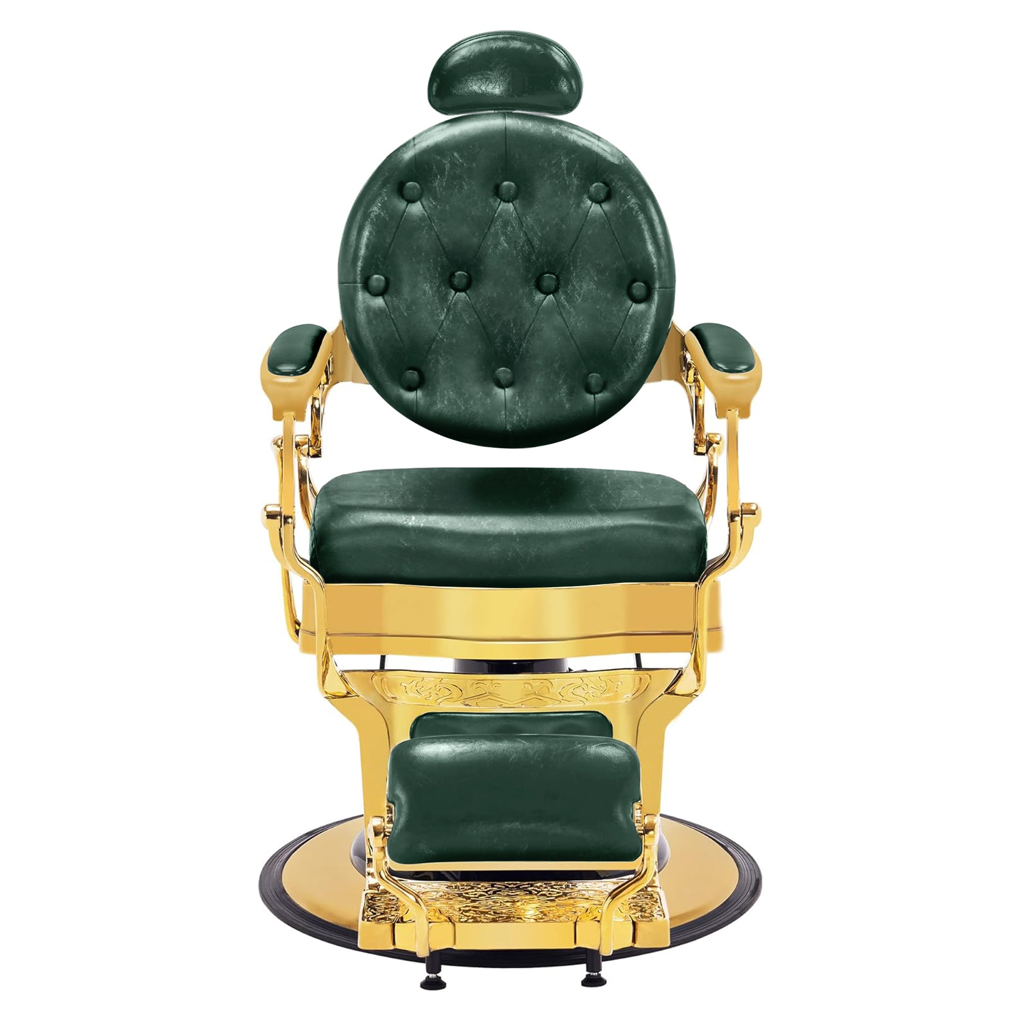 Barberpub hairdressing chair hydraulic hairdressing chair 2933, with retro/vintage style, 360° rotatable, imitation leather, gold frame/rose gold frame, 113 × 68 × 109 cm