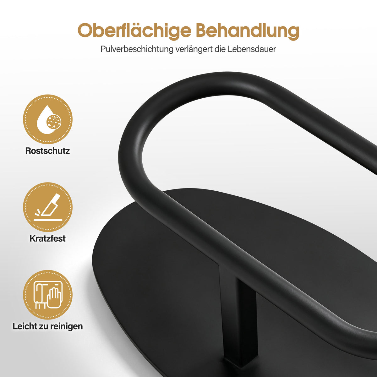 BarberPub Friseur Fußstütze aus Metall, Professionelle Mobile Fußablage, Footrest für Friseursalons, Fuß Pedal Friseurstuhl Salonausstattung, FT002 (Schwarz)