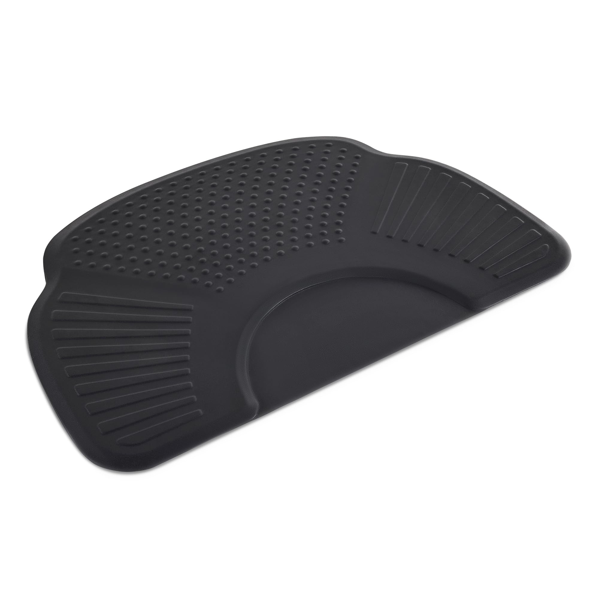 BarberPub Anti-Fatigue Mat for Hairdressers, Ergonomic Floor Mat Hairdressing Mat for Barbershop Salon, Hairdressing Supplies 102 x 152 cm Semicircle 2.5 cm Thick, M123 (Black)