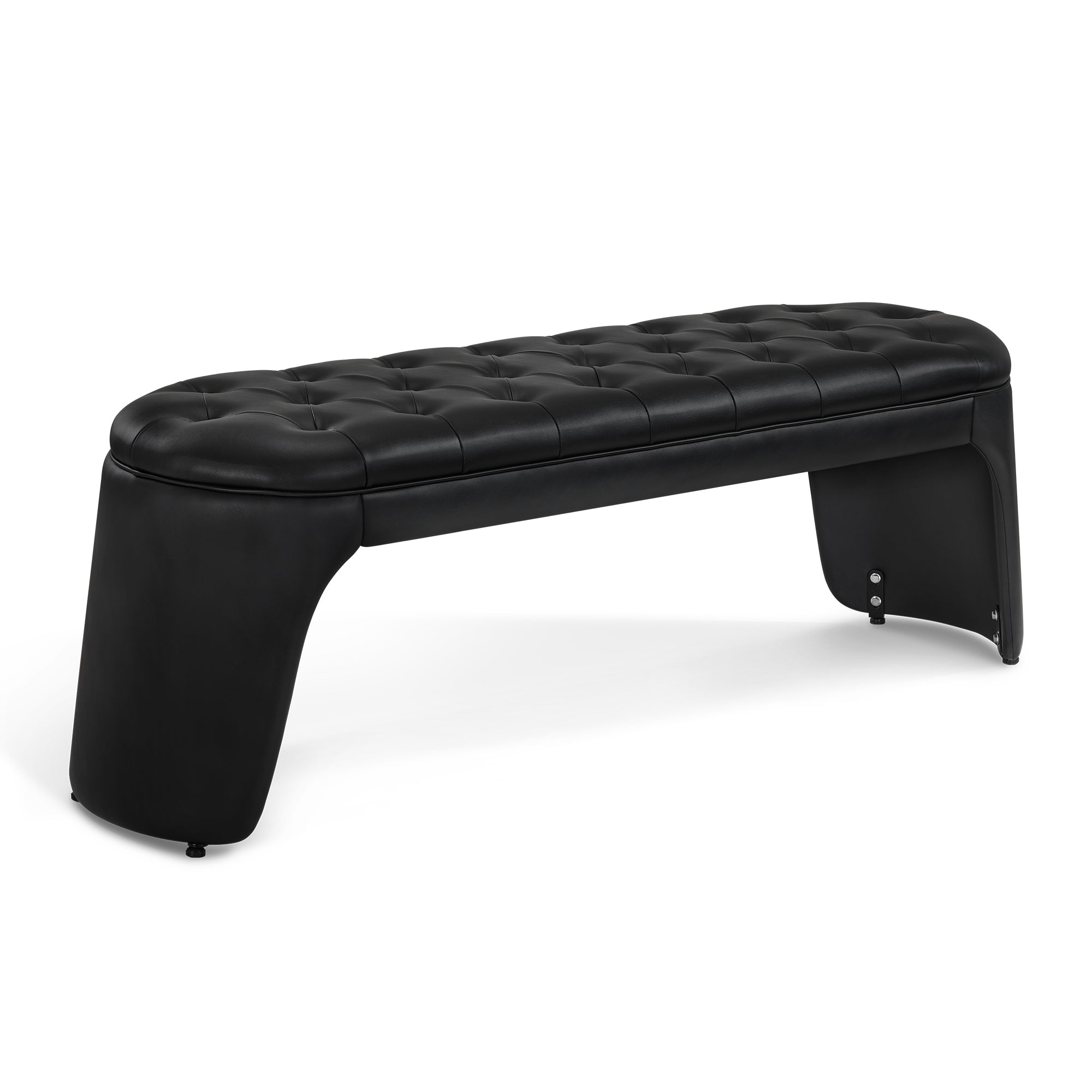 BarberPub Banquette 3 places pour salon de coiffure, largeur d'assise 150 cm, banc d'attente moderne pour coiffeur, banc rembourré pour chambre, banc de lit pour salon, banc de couloir pour équipement de coiffure W510 (noir/similicuir)