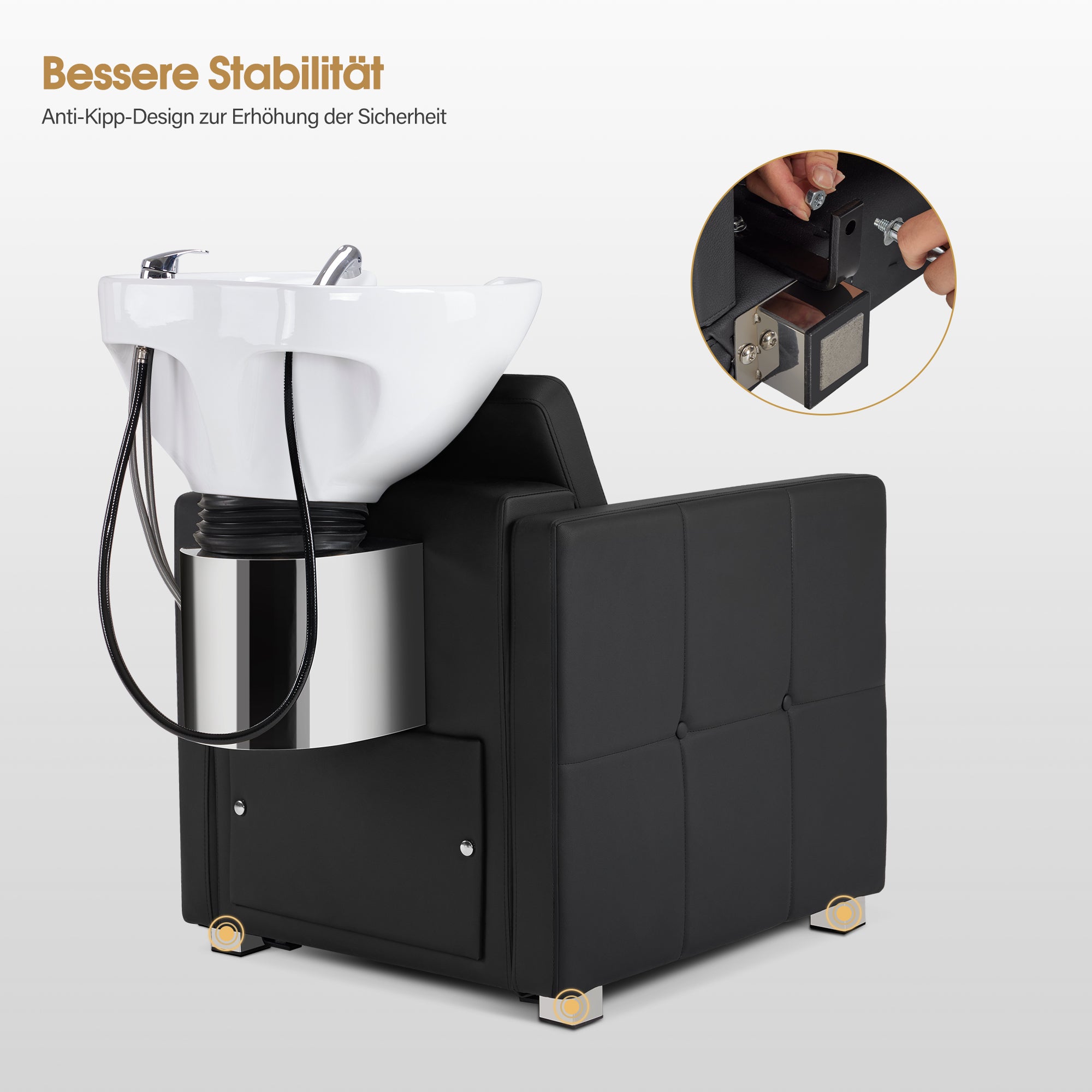 Barberpub hairdressing chair with washbasin, ceramic hairdressing washbasin, adjustable, backward wash chair, hairdressing wash chair for spa salon, hairdressing wash station 8010