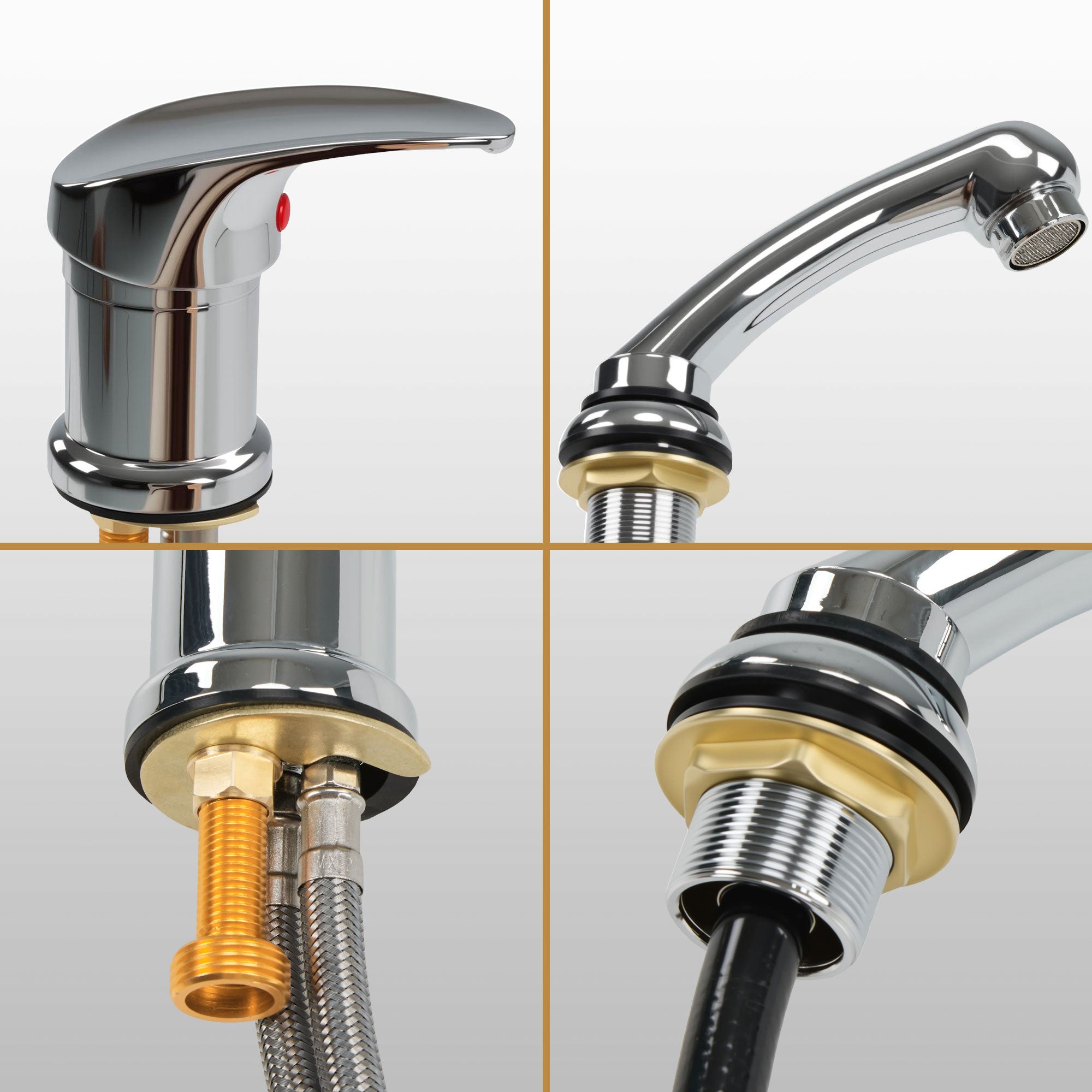 BarberPub Mixer Tap and Hand Shower Faucet for Salon Sink, Hairdressing Faucet for Barber Chair with Sink 8611 8675 8010 8670 8692 8620 8679, WH8005