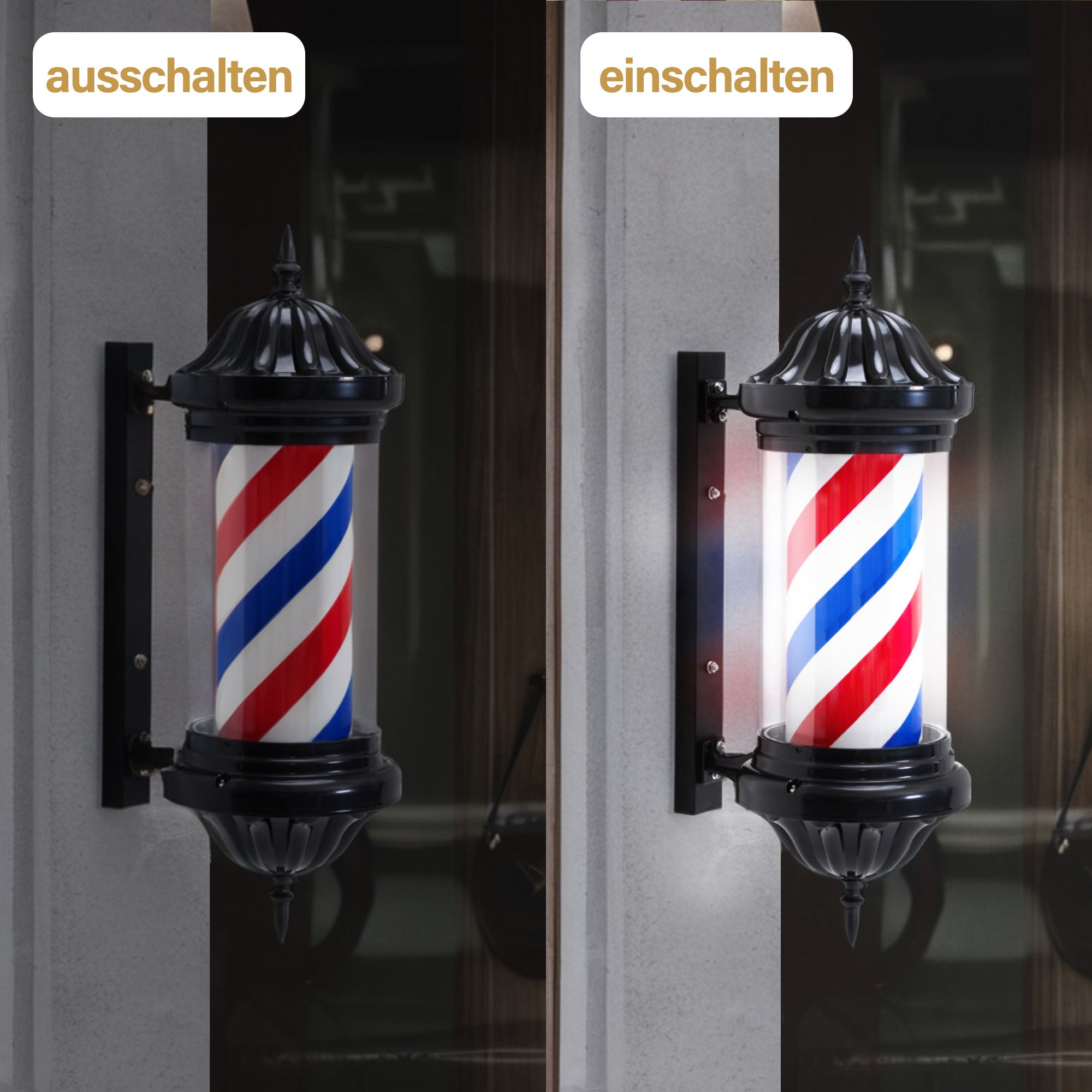 Poteau de barbier BarberPub, éclairage LED pour salon de coiffure, poteau rotatif de 70 cm, économie d'énergie, L054