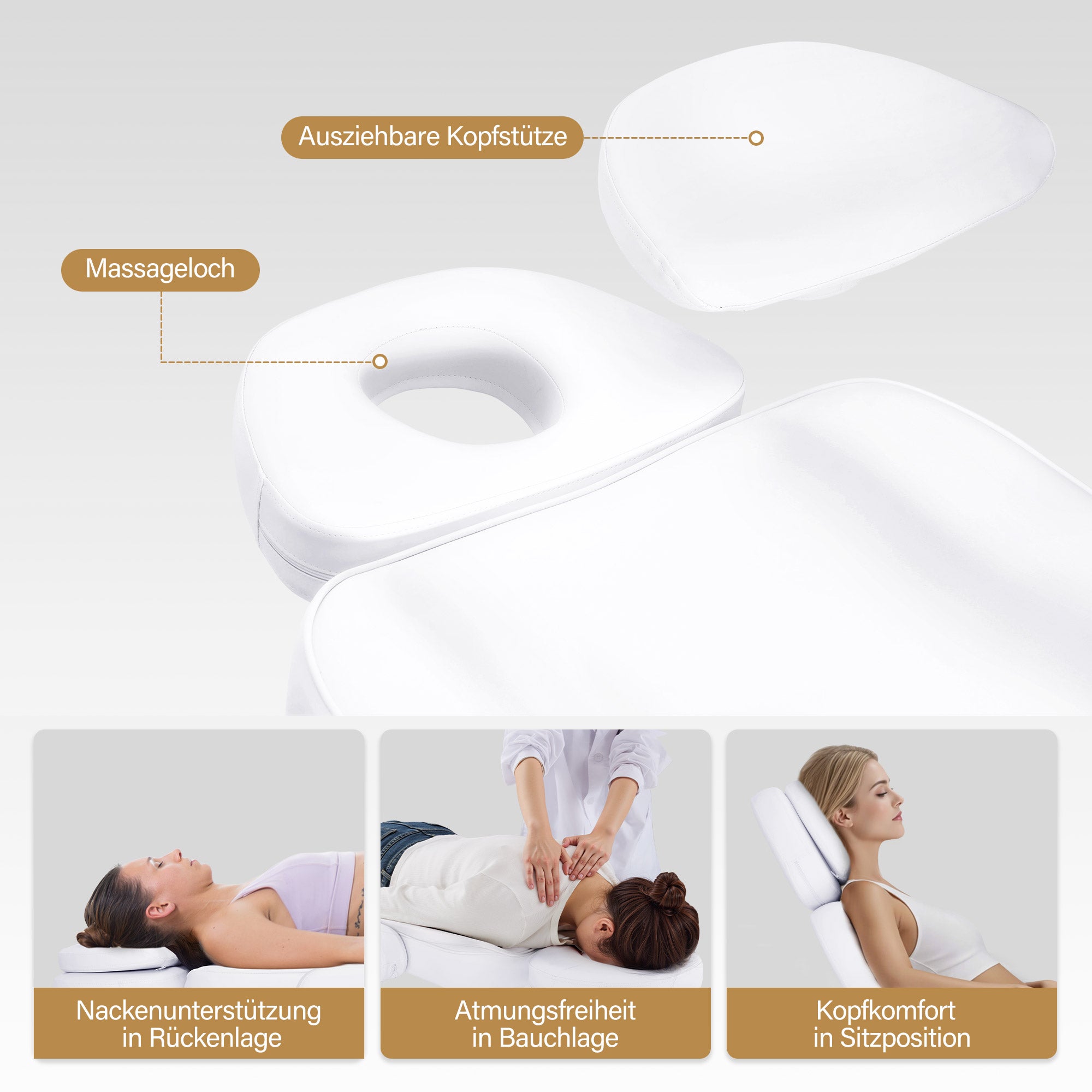BarberPub Fauteuil Cosmétique Électrique avec 3 Moteurs & Roues, Table de Massage Pliable & Réglable en Hauteur de 16CM, Accoudoirs Rotatifs à 180°, Chaise de Tatouage pour Salon SPA 0754