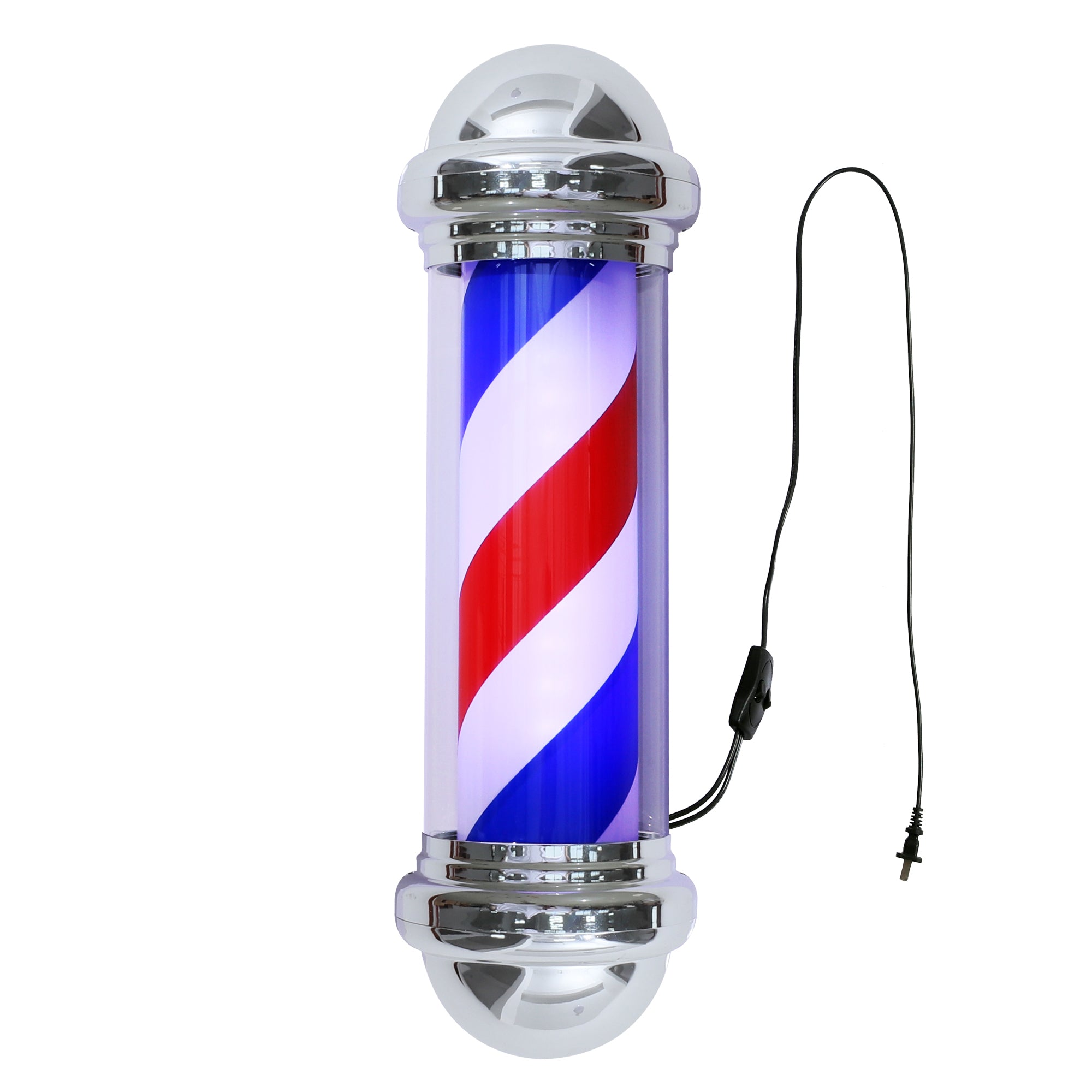 Barberpub barber pole classic white blue red Barber Pole 75cm rotating LED bulb