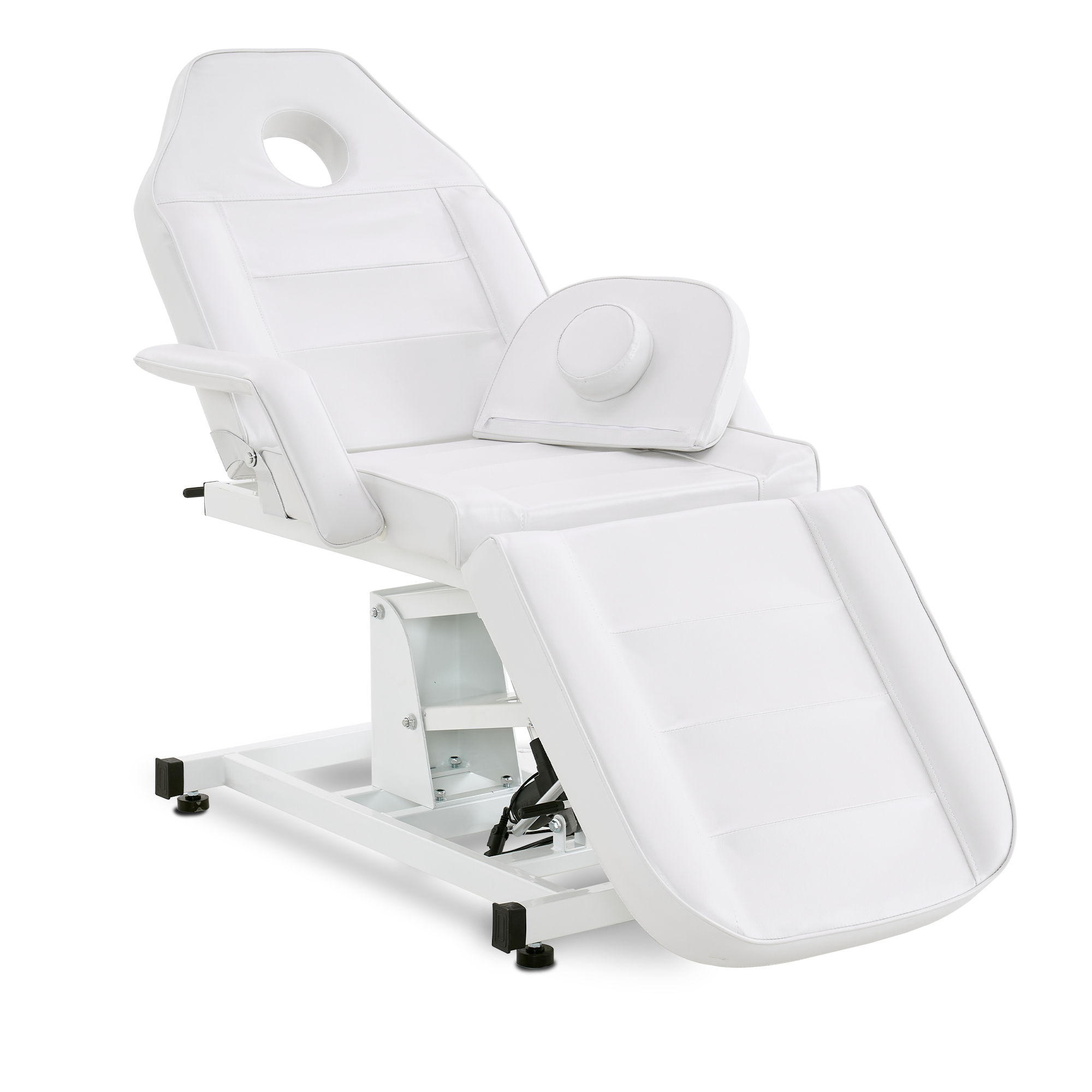 Table de massage électrique Barberpub, lit de tatouage, équipement de beauté pliable et réglable en hauteur, 0100 (noir/blanc)