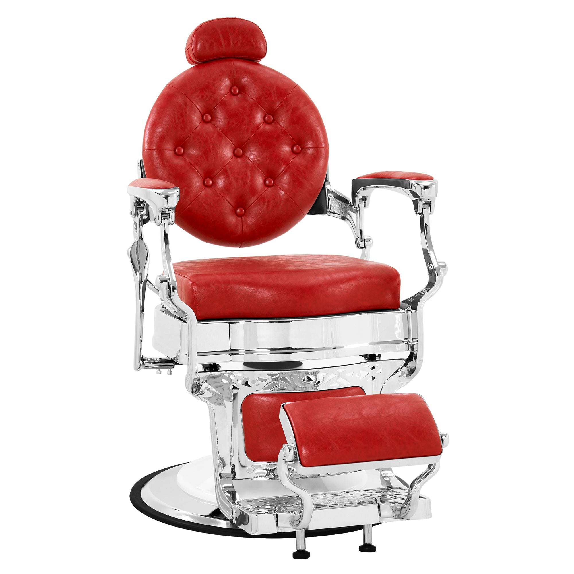 Barberpub hairdressing chair hydraulic hairdressing chair 3866/3860, with retro/vintage style, 360° rotatable, imitation leather, silver frame, 112 × 68 × 110 cm