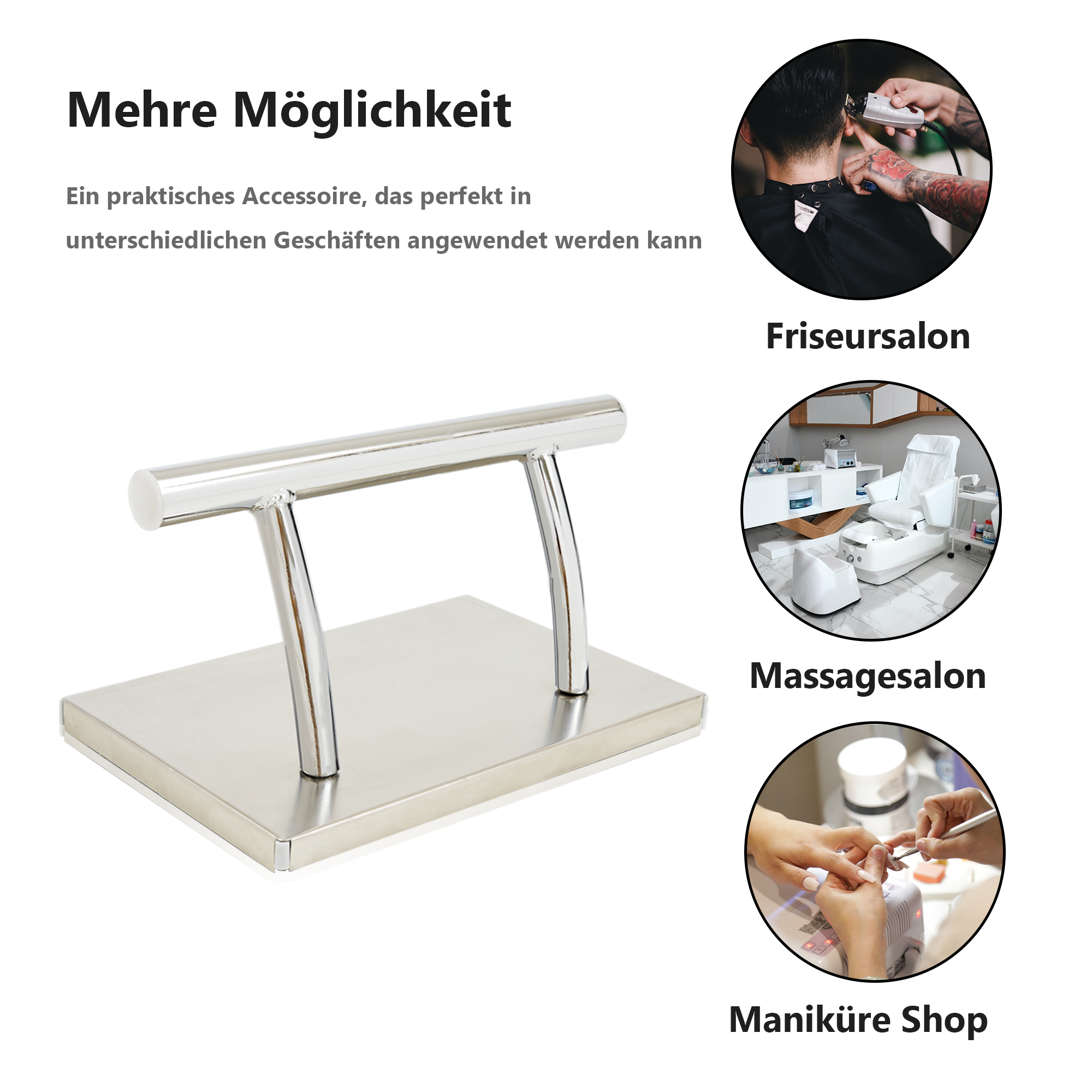Barberpub stainless steel footrest professional hairdresser footrest, mobile foot pedal footrest, foot rest footrest hairdresser chair salon equipment, FT001, (silver/gold)
