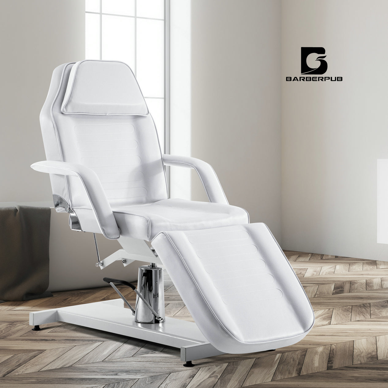 Barberpub Hydraulic Cosmetic Bed Therapy Bed Massage Bed Tattoo Bed 0006BK/W