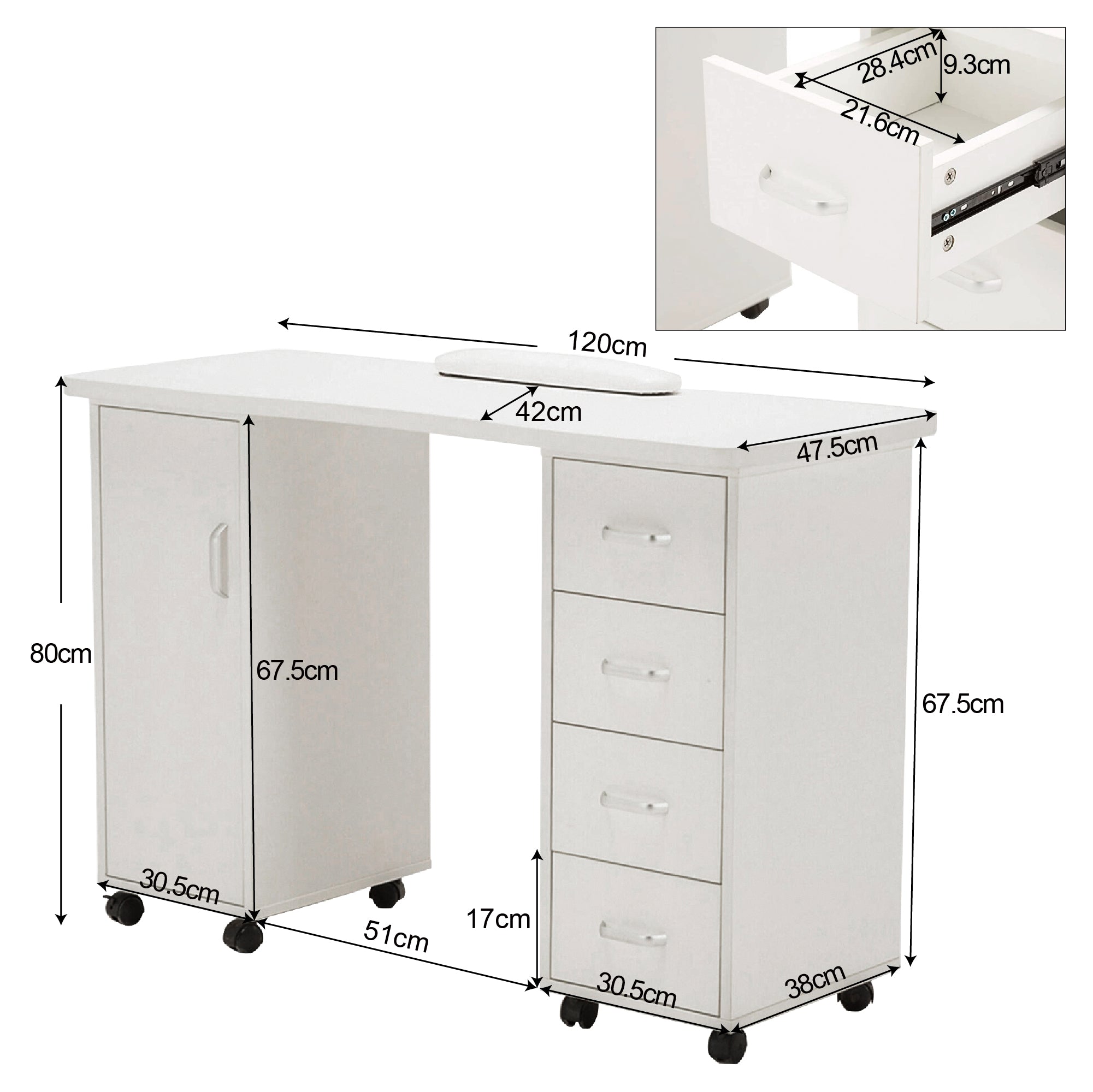 Barberpub studio table manicure table nail table 0600