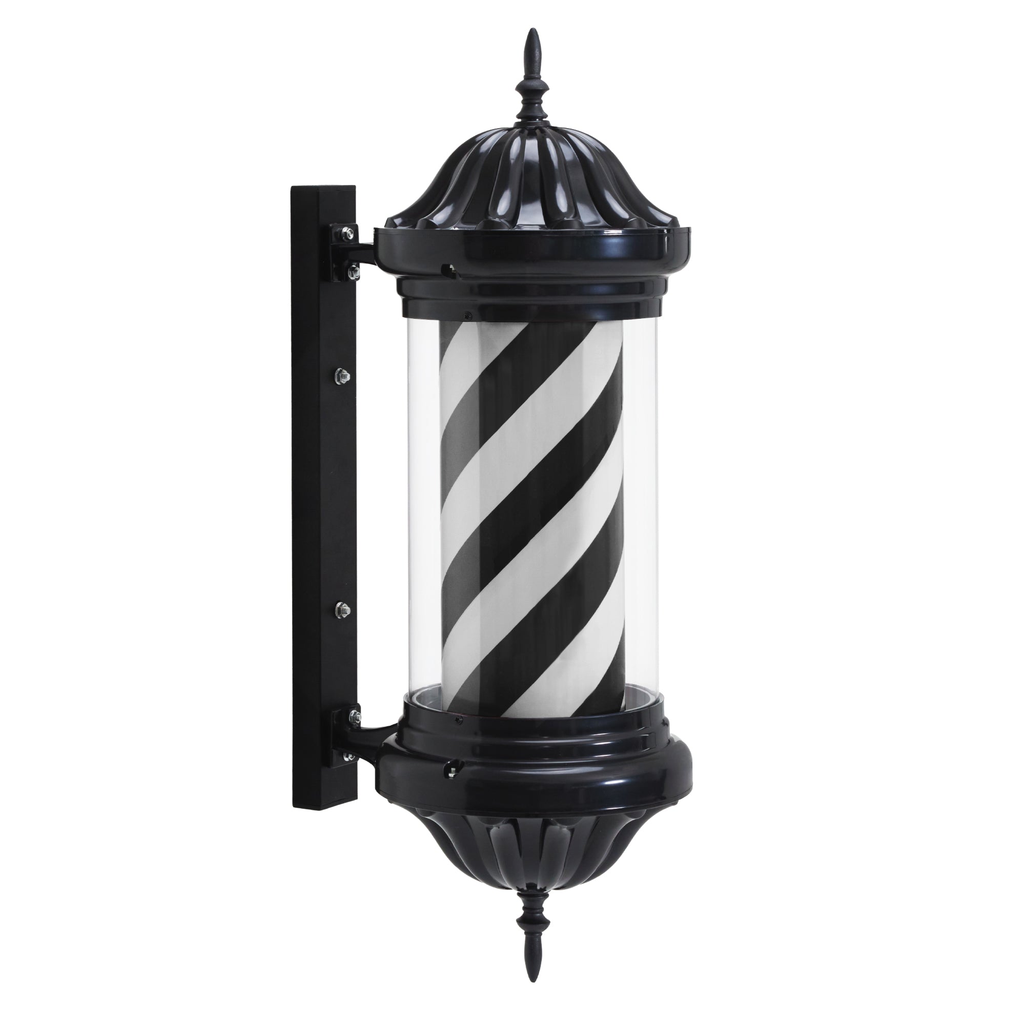 BarberPub Barber Pole Barbierstab, Barbershop Friseurstange mit LED Leucht Salon Einrichtung, Drehbar Stange Friseursalon 70CM Barbier Stange Licht, Energie Sparen L054