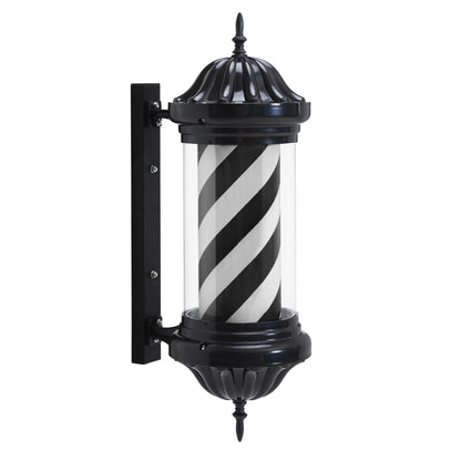 BarberPub Barber Pole Barbierstab, Barbershop Friseurstange mit LED Leucht Salon Einrichtung, Drehbar Stange Friseursalon 70CM Barbier Stange Licht, Energie Sparen L054