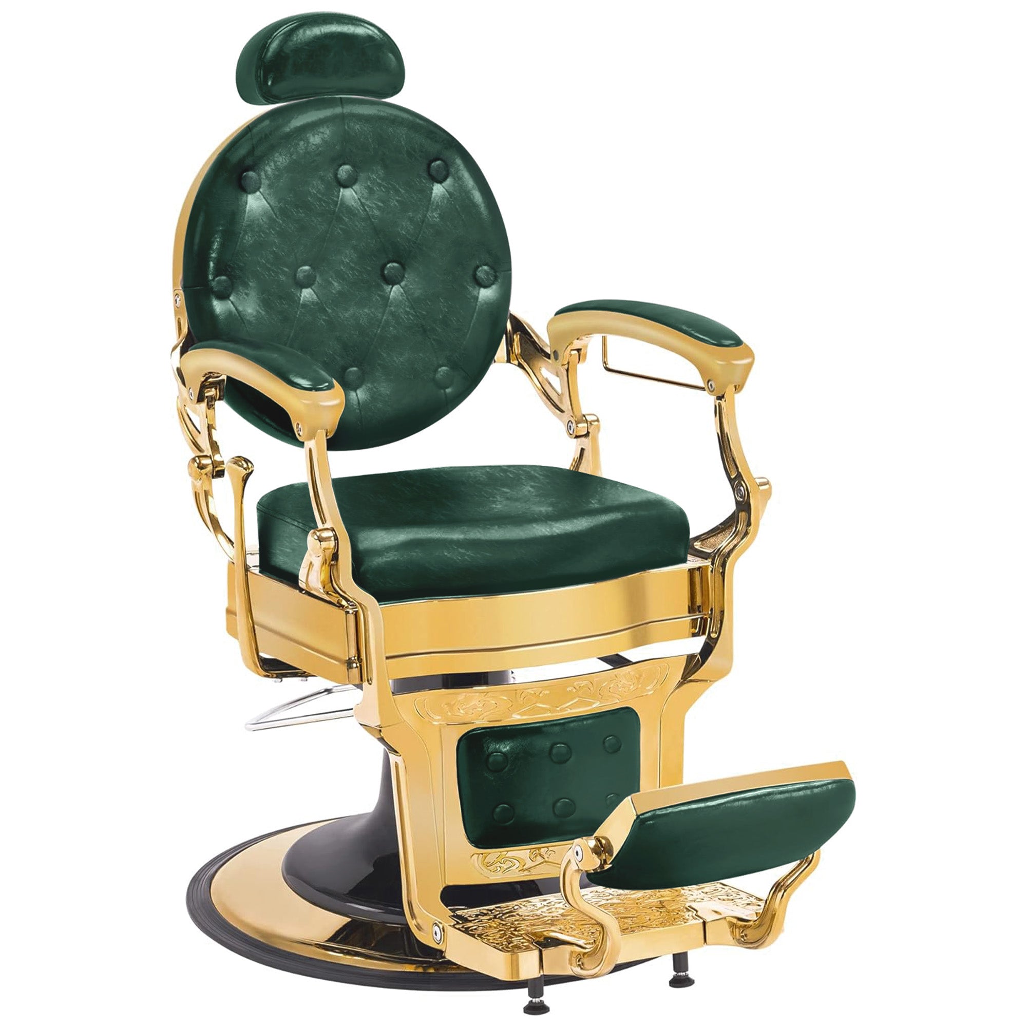 Barberpub hairdressing chair hydraulic hairdressing chair 2933, with retro/vintage style, 360° rotatable, imitation leather, gold frame/rose gold frame, 113 × 68 × 109 cm