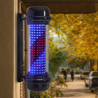 BarberPub asta da barbiere, insegna da barbiere per barber shop e saloni con illuminazione LED, arredamento per saloni di parrucchieri e barbieri, luce per asta da barbiere, montaggio a parete, 71 CM, attrezzatura da barbiere, risparmio energetico L047BC