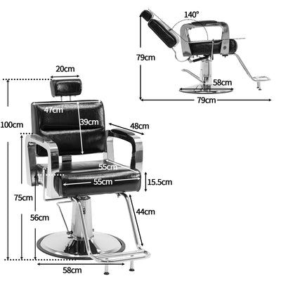 Poltrona da barbiere Barberpub, poltrona da parrucchiere, sedia da lavoro, arredamento per parrucchieri 3127BK