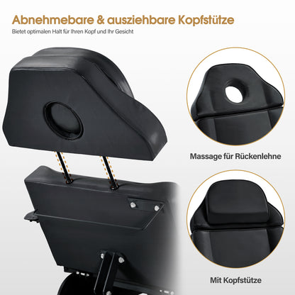 Table de massage électrique pour salon de coiffure, pliable et réglable en hauteur, avec 3 moteurs, pour salon de beauté 0751 