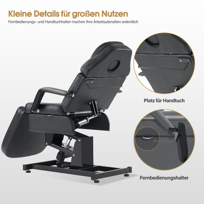 Table de massage électrique pour salon de coiffure, pliable et réglable en hauteur, avec 3 moteurs, pour salon de beauté 0751 