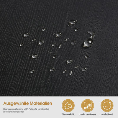 BarberPub Couchtisch Rund Holz, Moderner Sofatisch, Kleiner Beistelltisch Metall, Kaffeetisch für Wohnzimmer, Schönheitssalon, Wohnzimmertisch Holzmaserung, 80x80x42cm, 2102