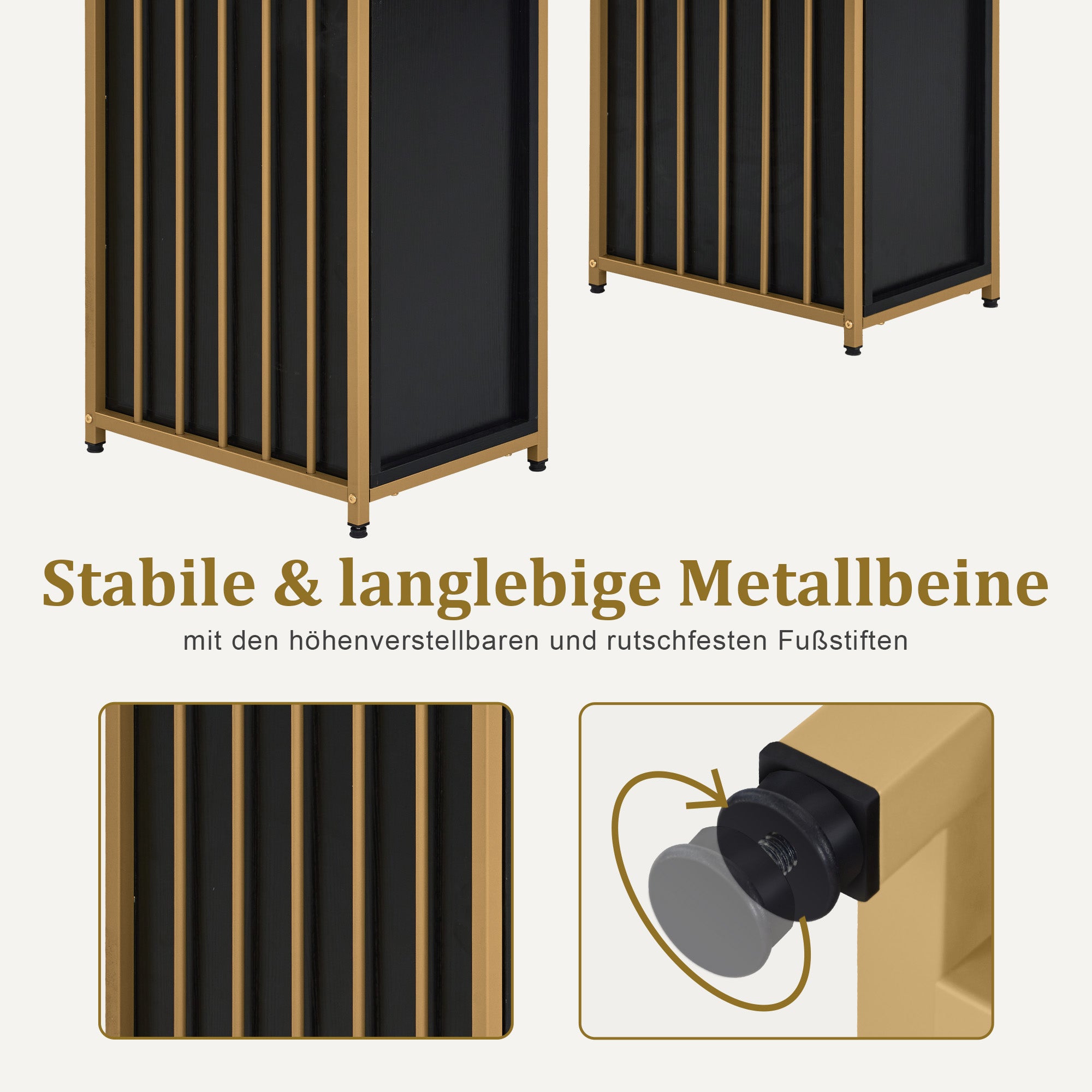 Coiffeuse Barberpub avec 6 tiroirs, table à ongles en bois et structure en métal, table de manucure, sans miroir, moderne, 46 x 125 x 81 cm, 2425