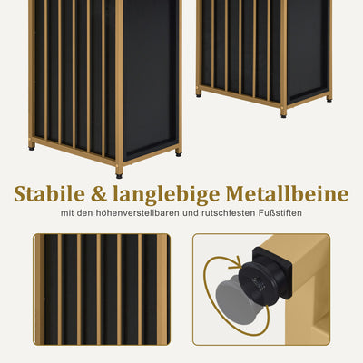 Barberpub Schminktisch mit 6 Schubladen, Nageltisch aus Holz Metallgestell, Manikürtisch, ohne Spiegel Modern 46x125x81cm, 2425