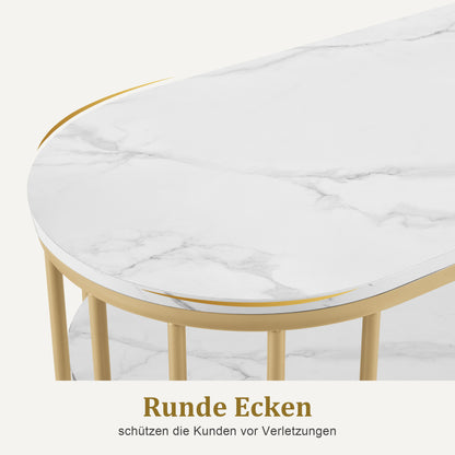 BarberPub Table de manucure sans tiroirs, coiffeuse sans miroir, marbre blanc doré, table de manucure, table à ongles en bois avec cadre en métal, table d'ordinateur pour le salon, moderne, 45 x 114 x 78 cm, 2482