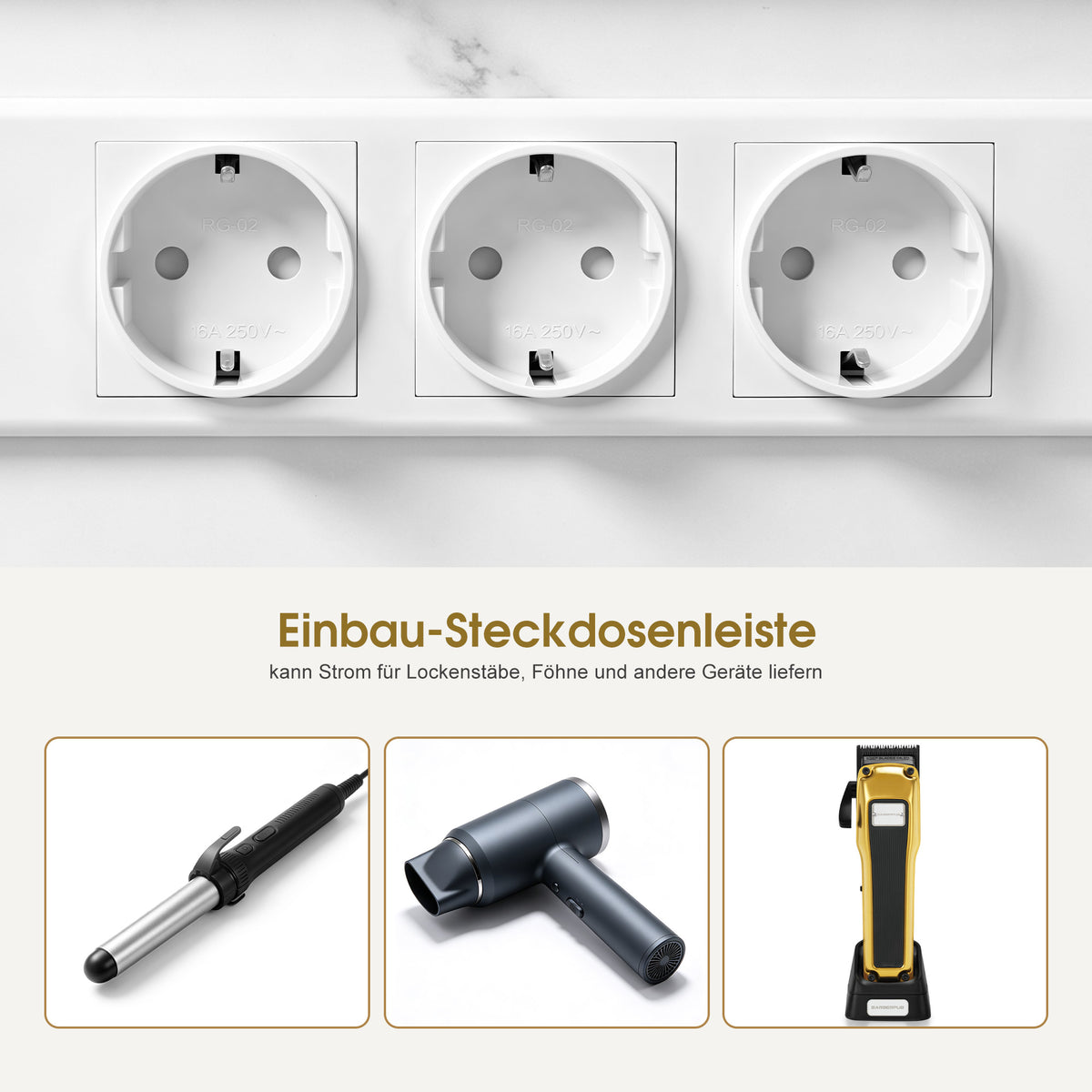 BarberPub Friseurtisch mit 2 Schubladen & Offener Ablage, Schreibtisch Marmor-Weiß Gold, Schminktisch ohne Spiegel, Friseurplatz für Friseursalon, Computertisch Schlafzimmer, 40x100x80cm, 3579
