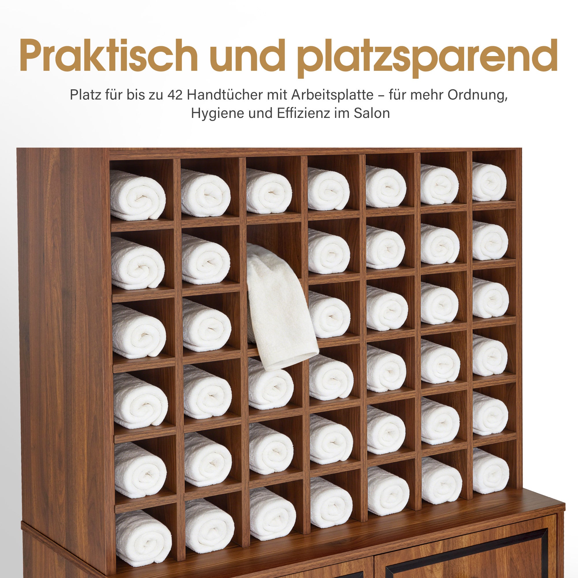 Meuble de rangement BarberPub avec 2 tiroirs, 42 compartiments ouverts et 4 armoires, meuble de salle de bain noir, armoire haute en bois pour salon de coiffure, salon de beauté R6194/R6179