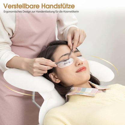Table de soins esthétiques pliable Barberpub, table de massage 80 cm de large, table de soins des cils, table de tatouage pour salon de spa, repose-mains réglable pour esthéticiennes 185 x 80 x 90 cm 0726 (Blanc/PU)
