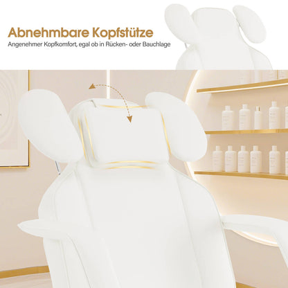 Table de soins esthétiques pliable Barberpub, table de massage 80 cm de large, table de soins des cils, table de tatouage pour salon de spa, repose-mains réglable pour esthéticiennes 185 x 80 x 90 cm 0726 (Blanc/PU)