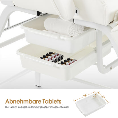 Table de soins esthétiques pliable Barberpub, table de massage 80 cm de large, table de soins des cils, table de tatouage pour salon de spa, repose-mains réglable pour esthéticiennes 185 x 80 x 90 cm 0726 (Blanc/PU)