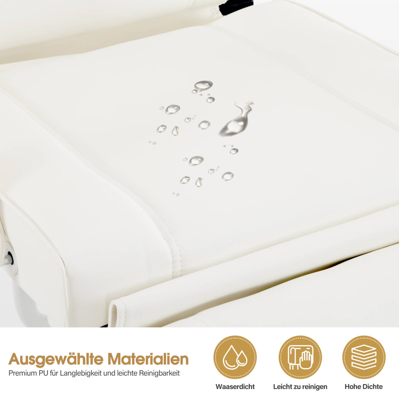 Table de soins esthétiques pliable Barberpub, table de massage 80 cm de large, table de soins des cils, table de tatouage pour salon de spa, repose-mains réglable pour esthéticiennes 185 x 80 x 90 cm 0726 (Blanc/PU)