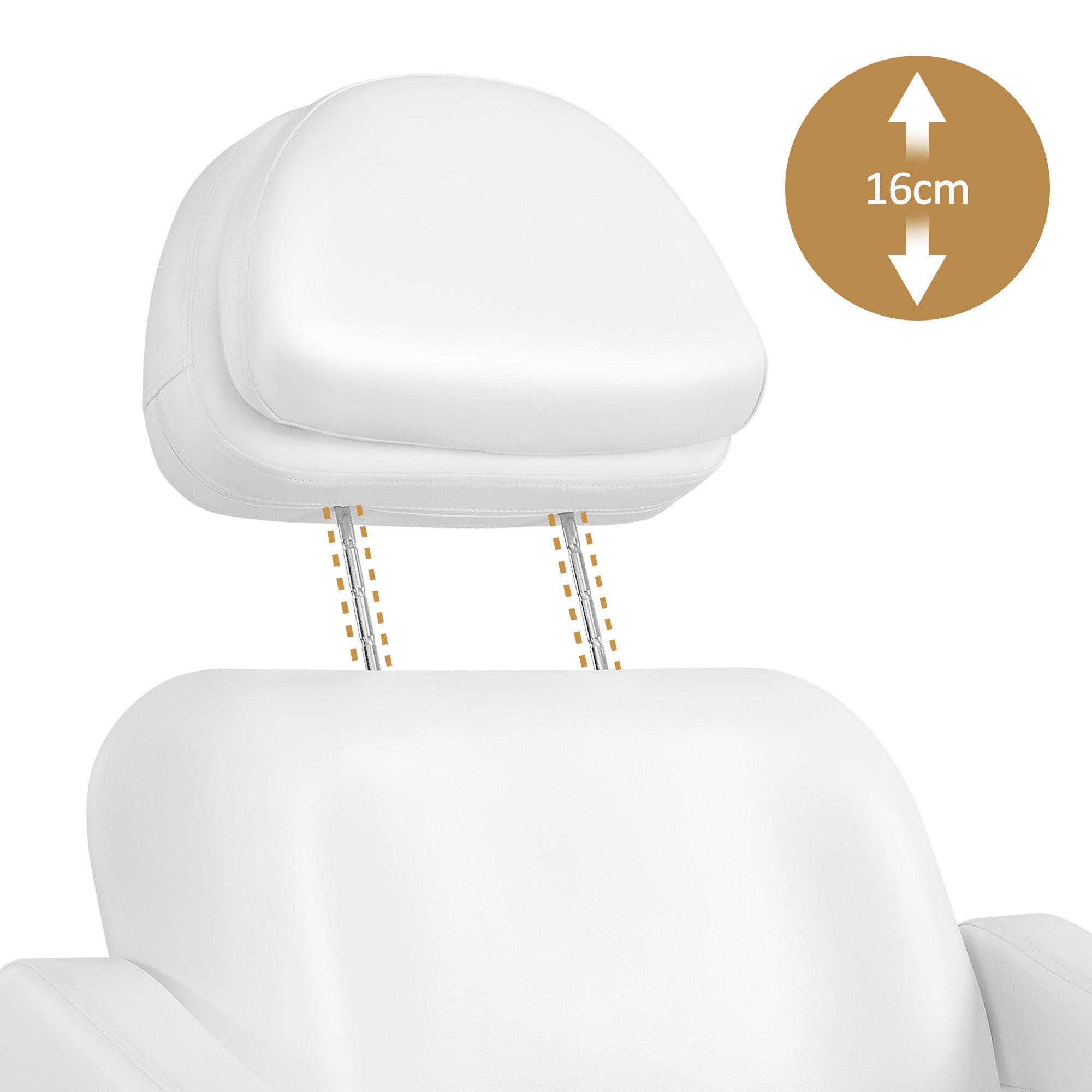 BarberPub Kosmetikliege Elektrisch mit 2 Motoren, Kopfstütze 16 cm ausziehbar, 180° Drehbare Armlehnen, Massageliege 80cm breit, Tattoo Liege für SPA Salon 0739 (Weiß/Kunstleder)