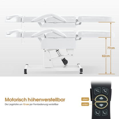 Table de massage électrique pour salon de coiffure, pliable et réglable en hauteur, avec 3 moteurs, pour salon de beauté 0751 