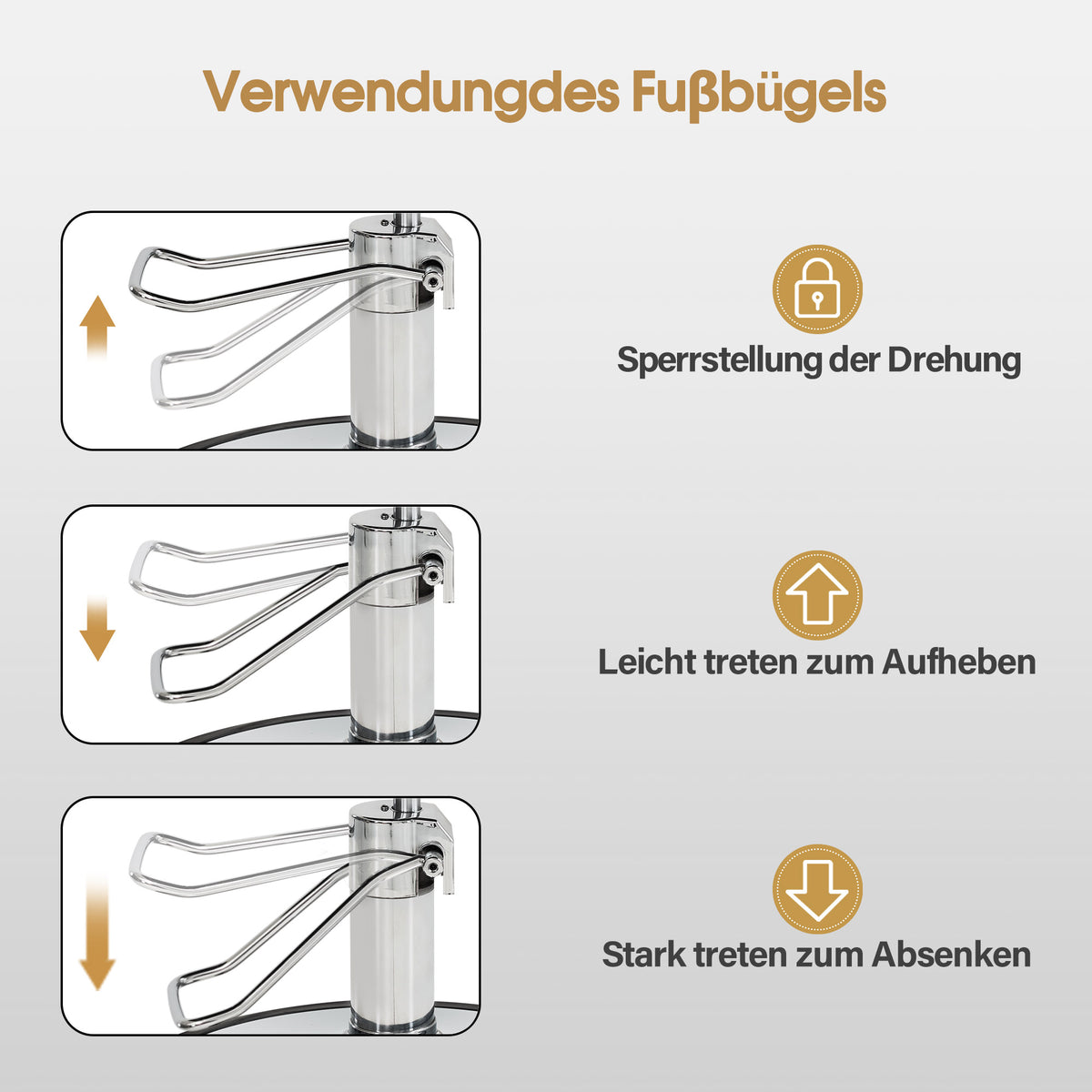 BarberPub Friseurstuhl, Friseursessel, Friseureinrichtung mit Hydraulikpumpe 360° Drehbar, Bedienungsstuhl Höhenverstellbar, Barber Stuhl Friseurstühle Kunstleder, 2043 (Schwarz)