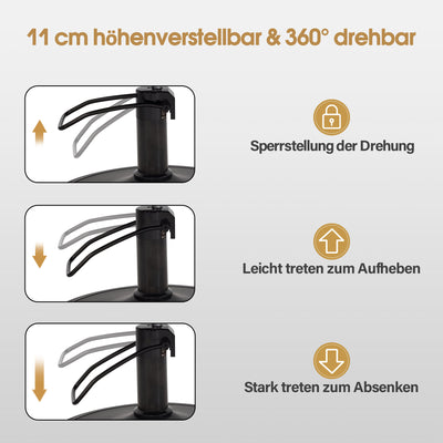 BarberPub Friseurstuhl mit Kopfstütze Kippbar, Friseureinrichtung mit Hydraulikpumpe 360° Drehbar, Bedienungsstuhl Höhenverstellbar, Barber Stuhl Friseurstühle Kunstleder, 2044 (Schwarz)
