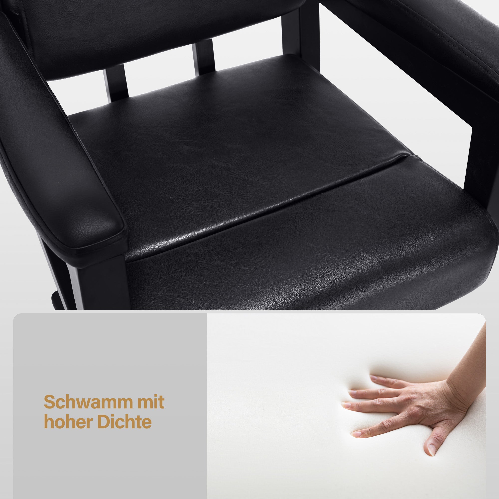 Fauteuil de barbier BarberPub avec pompe hydraulique, pivotant à 360°, réglable en hauteur, cuir synthétique PVC, 2058 (noir)