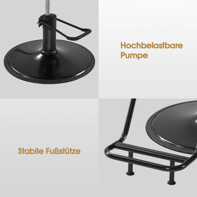 BarberPub poltrona da barbiere con pompa idraulica girevole a 360°, attrezzatura da parrucchiere, sedia da barbiere regolabile in altezza, poltrona da parrucchiere in similpelle PVC moderna, 2083 (Nero)