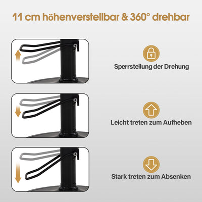 Barberpub Friseurstuhl mit Kopfstütze, Friseursessel Höhenverstellbar & 360°Drehbar, Friseureinrichtung Kippbar, Bedienungsstuhl Hydraulisch Kunstleder, 2615 (Schwarz)