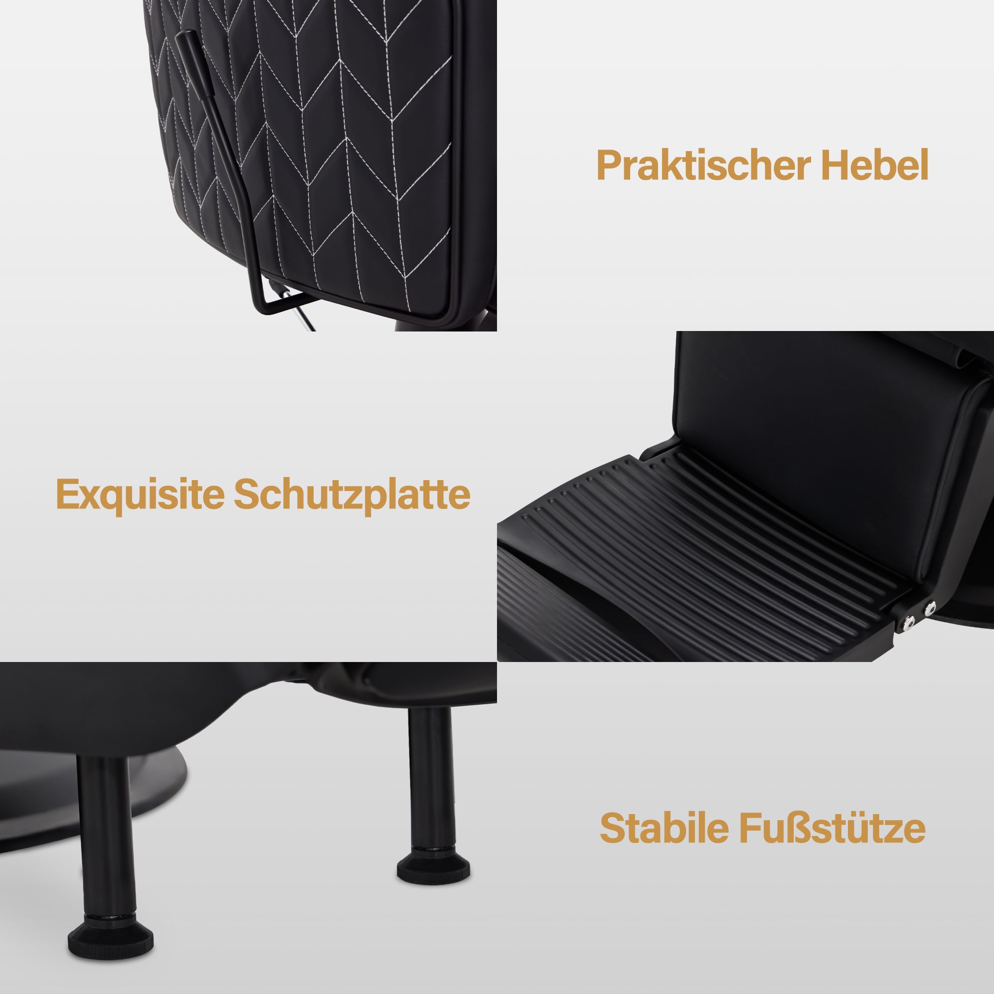 BarberPub Barber Chair with Tilting Headrest, Hairdressing Equipment with Hydraulic Pump 360° Rotatable, Height-Adjustable Barber Chair, Hairdressing Chairs Faux Leather, 2625 (Black)