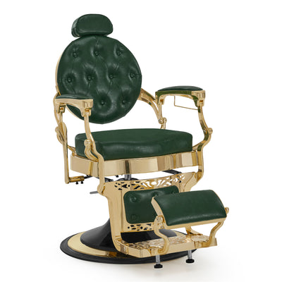 BarberPub sedia da barbiere reclinabile con poggiatesta, attrezzatura da parrucchiere con pompa idraulica girevole a 360°, sedia da lavoro regolabile in altezza in stile vintage, sedia da barbiere in similpelle, 2933-F