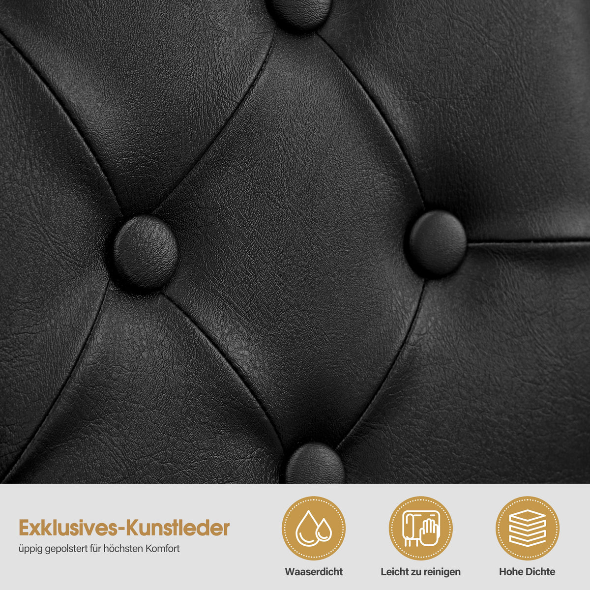 Barberpub Friseurstuhl mit Kopfstütze Kippbar, Friseureinrichtung mit Hydraulikpumpe 360° Drehbar, Höhenverstellbarer Bedienungsstuhl mit Vintage Stil, Barber Stuhl Kunstleder, 2952 (Schwarz)