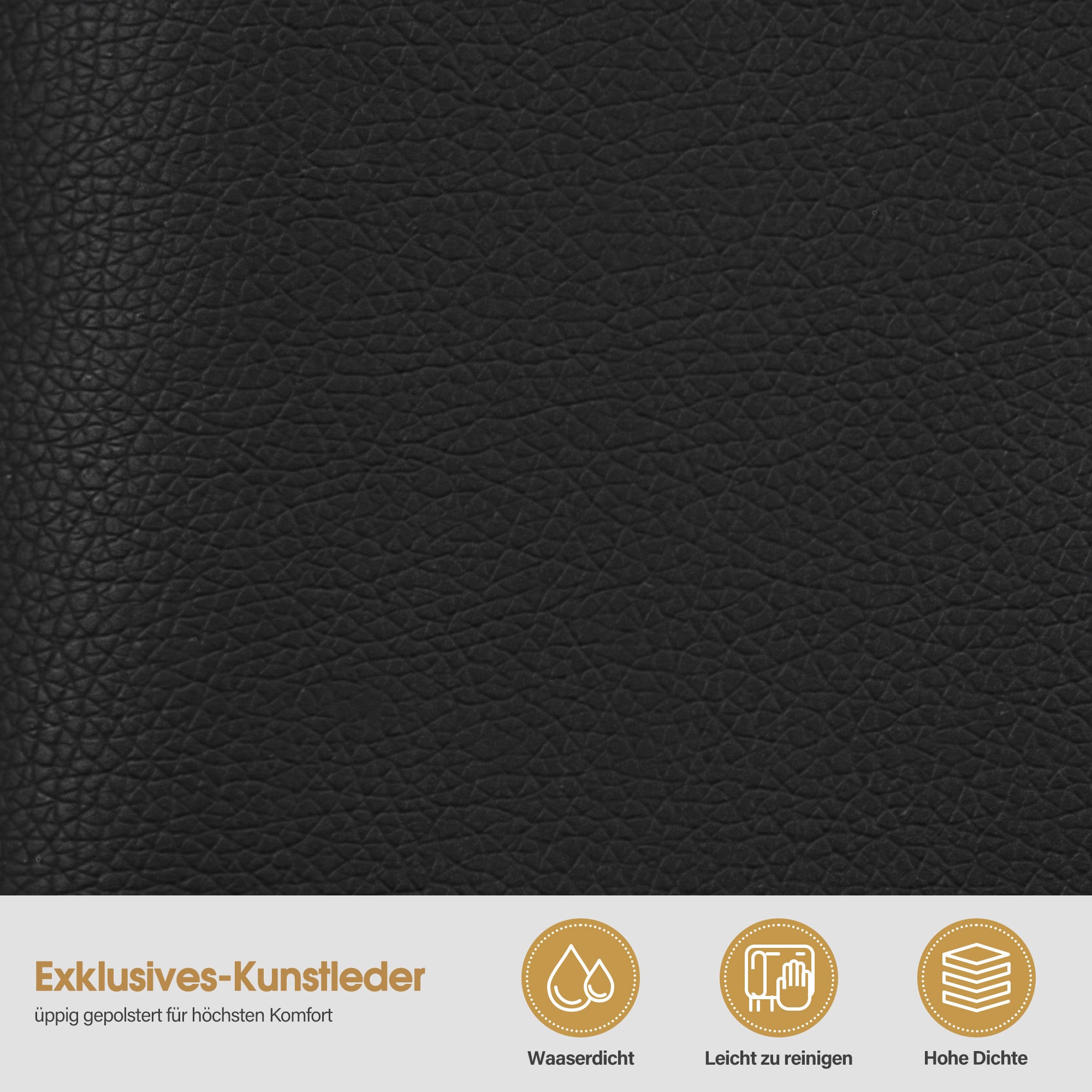 Barberpub Friseurstuhl mit Kopfstütze Kippbar, Friseureinrichtung mit Hydraulikpumpe 360° Drehbar, Höhenverstellbarer Bedienungsstuhl mit Vintage Stil, Barber Stuhl Kunstleder, 2965 (Gold-Schwarz)