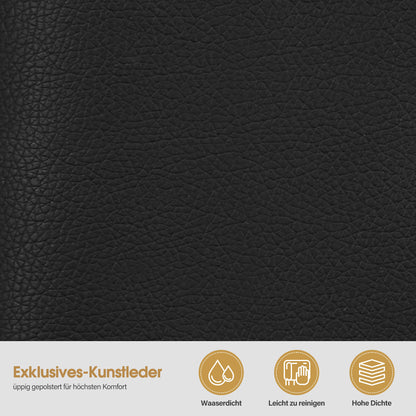 Barberpub Friseurstuhl mit Kopfstütze Kippbar, Friseureinrichtung mit Hydraulikpumpe 360° Drehbar, Höhenverstellbarer Bedienungsstuhl mit Vintage Stil, Barber Stuhl Kunstleder, 2965 (Gold-Schwarz)