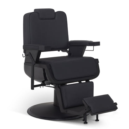 BarberPub barber chair with tilting headrest, hairdressing equipment with hydraulic pump, 360° rotatable, operating chair height adjustable, barber chair imitation leather, 3823