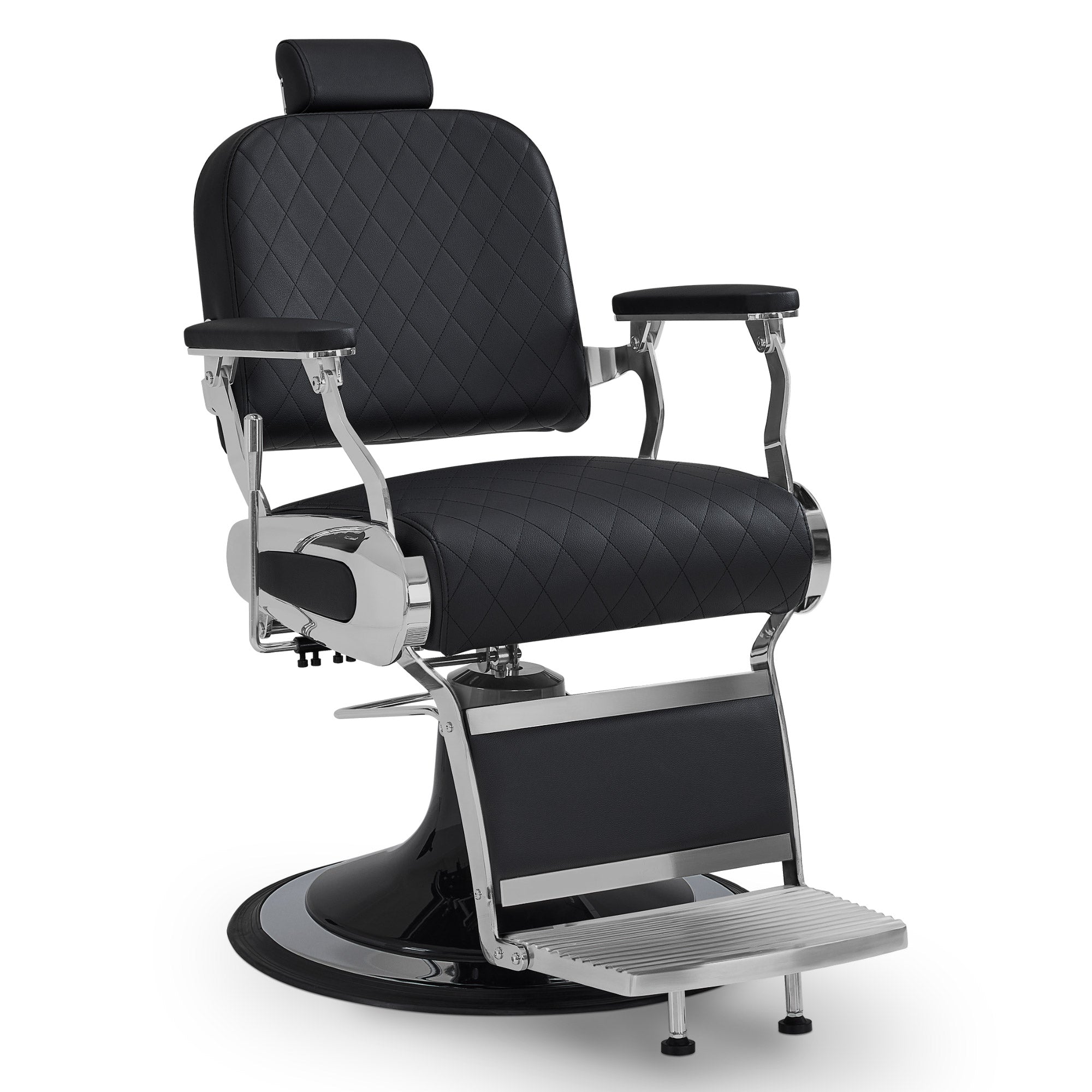 BarberPub Barber Chair with Tilting Headrest, Barber Equipment with Hydraulic Pump, 360° Swivel, Height-Adjustable Operator Chair, Faux Leather Barber Chair, 3855