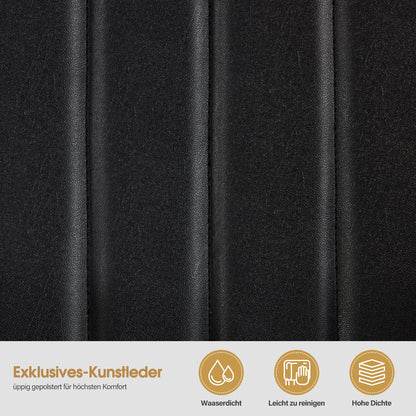 BarberPub Friseurstuhl mit Kopfstütze Kippbar, Friseureinrichtung mit Hydraulikpumpe 360° Drehbar, Bedienungsstuhl Höhenverstellbar, Barber Stuhl Friseurstühle Kunstleder, 3884 (Schwarz)