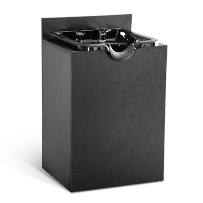 BarberPub Professional reverse wash system without chair hairdressing wash station vanity unit with reverse wash basin salon equipment 7134 (Black)